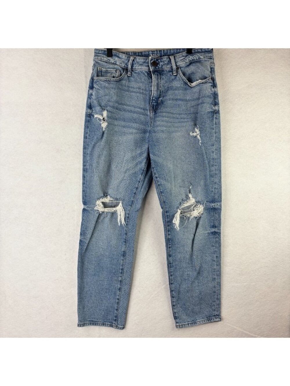 a.n.a A New Approach Womens Sz 10 Mid Rise Boyfriend Distressed Blue Jeans